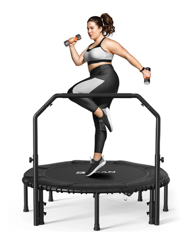 BCAN 40" Fitness Trampoline With Handle - Adjustable Foam, 450 LBS Capacity, Portable & Quiet - Green - Dreamchaser Headquarters
