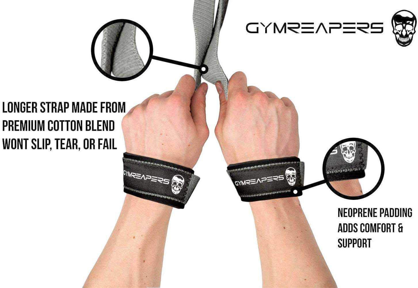 Gymreapers Lifting Wrist Straps for Weightlifting, Bodybuilding, Powerlifting, Strength Training, - Dreamchaser Headquarters