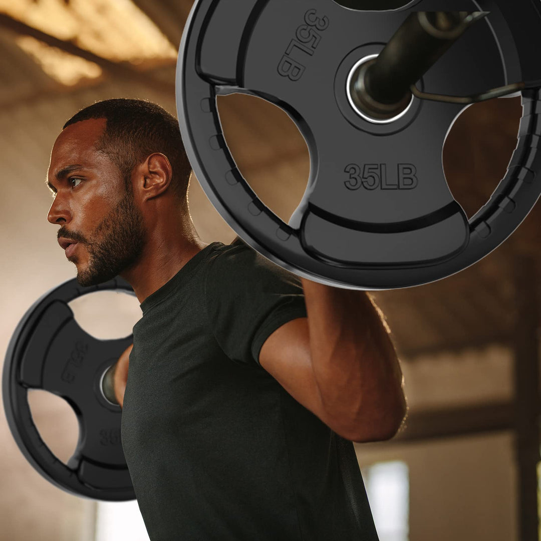 RitFit Rubber Grip Weight Plates – Olympic Plates for Safer, Stronger Barbell Training at Home - Dreamchaser Headquarters
