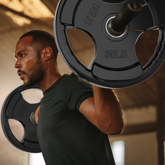 RitFit Rubber Grip Weight Plates – Olympic Plates for Safer, Stronger Barbell Training at Home - Dreamchaser Headquarters