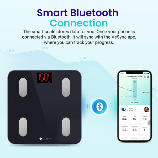 Etekcity Bluetooth Body Composition Scale - Digital Weight Scale with BMI, Body Fat &amp; Muscle Mass Tracking - Dreamchaser Headquarters