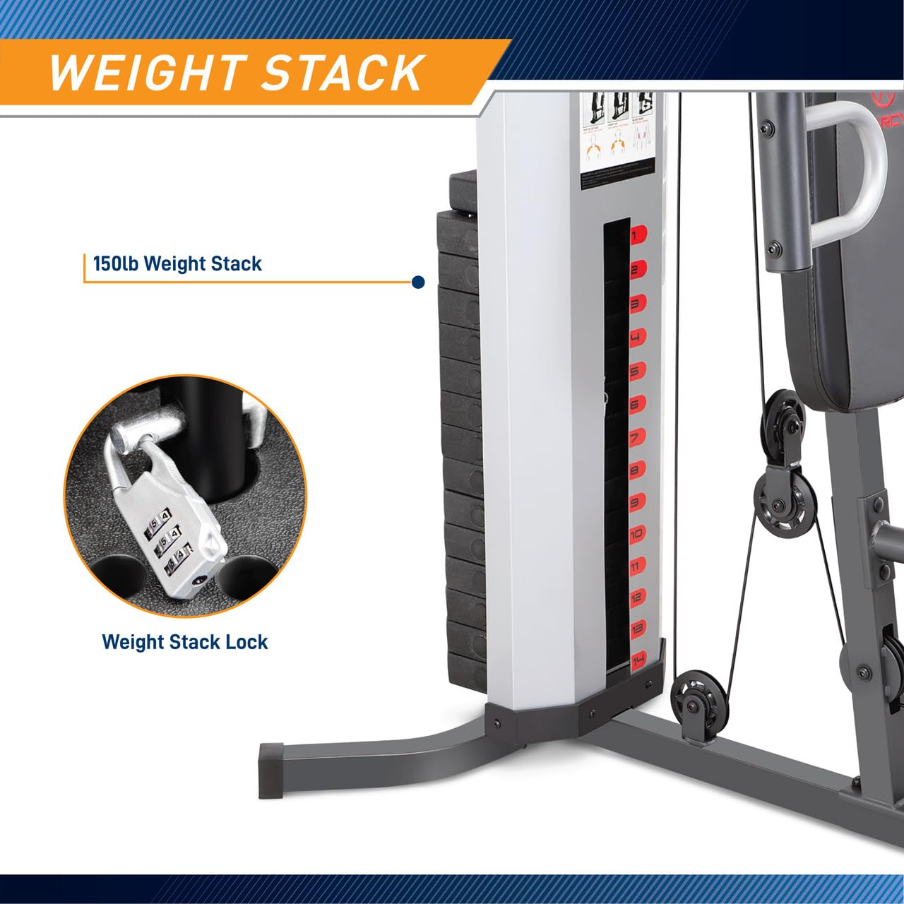 Marcy MWM-988 Multifunction Steel Home Gym 150lb Weight Stack Machine - Dreamchaser Headquarters