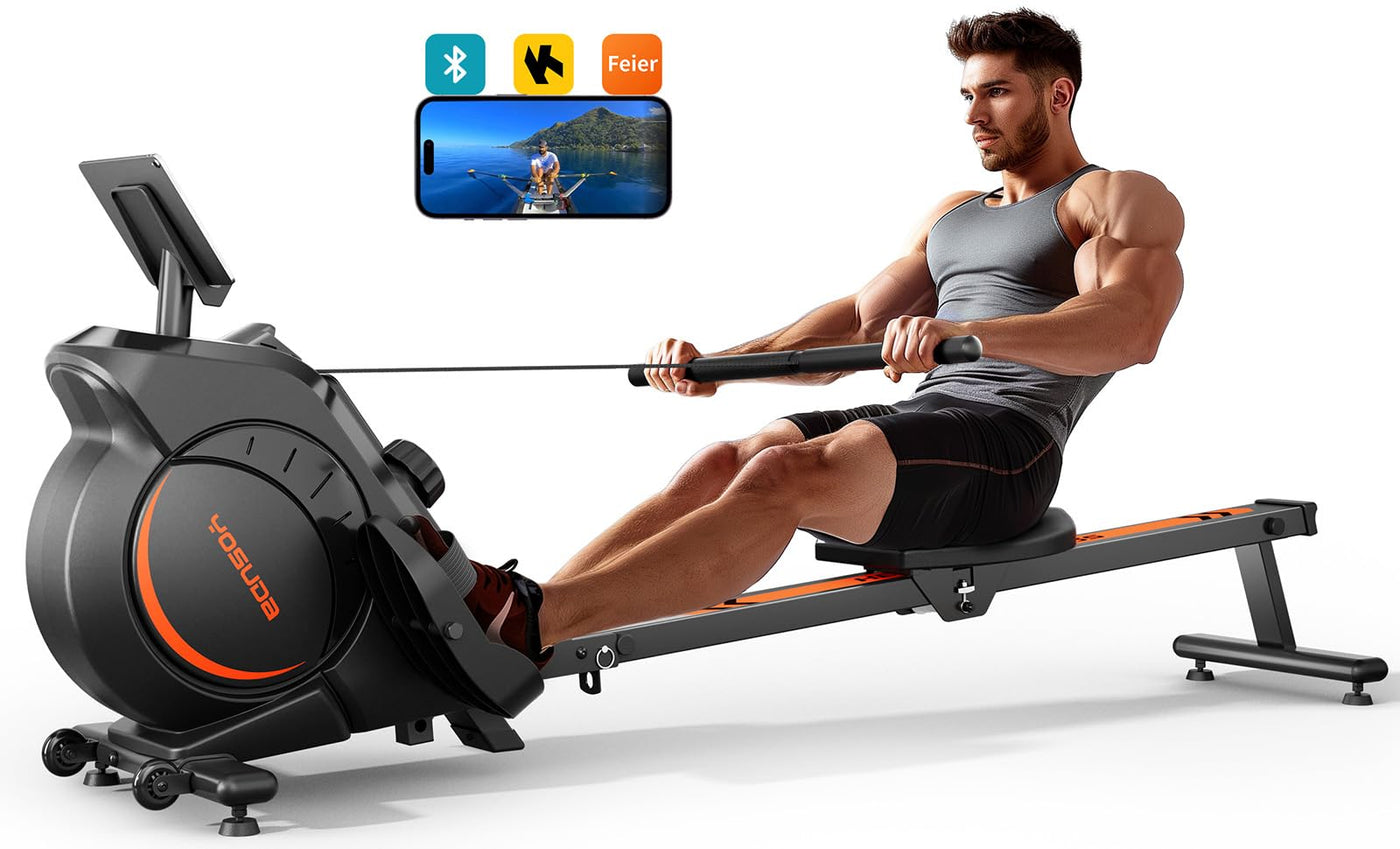 Assembly instruction guide for the YOSUDA Magnetic Rowing Machine to ease setup.