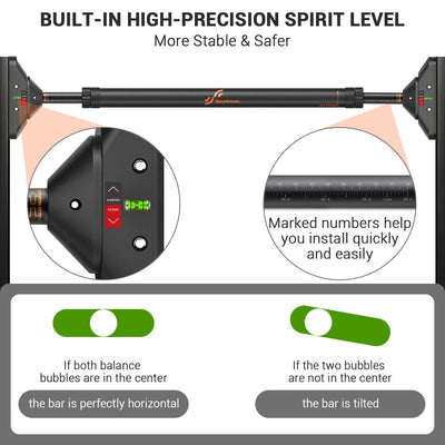 Sportneer Pull Up Bar Doorway Chin Up Bar No Screws Door Frame Chin Up Push Up Sit Up Bar Adjustable 75-94cm (29.5''-37'') Up to 200kg Capacity Workout Bar - Dreamchaser Headquarters