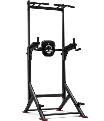 Durable construction of the Sportsroyals Power Tower pull up bar for home gym strength training.