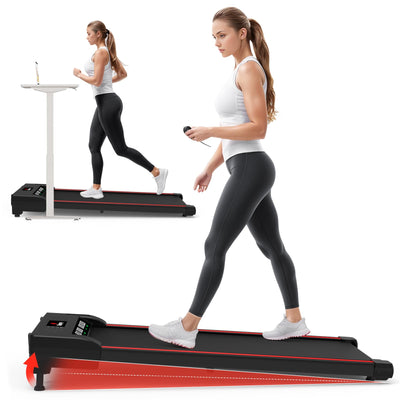 Walking Pad Treadmill featured in a stylish home office, perfect as a portable treadmill for home use.