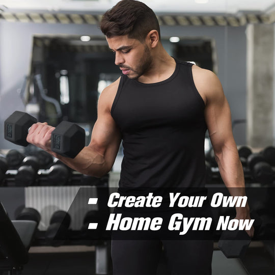Rubber Hex Dumbbell Set for Full Body Strength Training | DreamChaserHQ