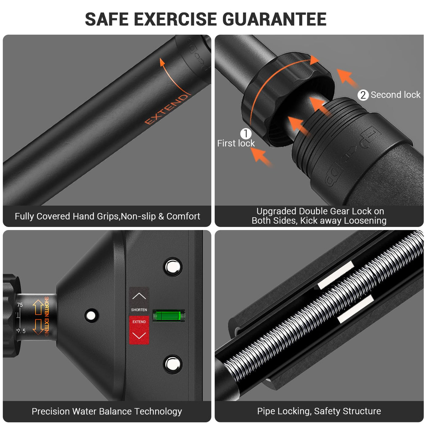 Sportneer Pull Up Bar Doorway Chin Up Bar No Screws Door Frame Chin Up Push Up Sit Up Bar Adjustable 75-94cm (29.5''-37'') Up to 200kg Capacity Workout Bar - Dreamchaser Headquarters
