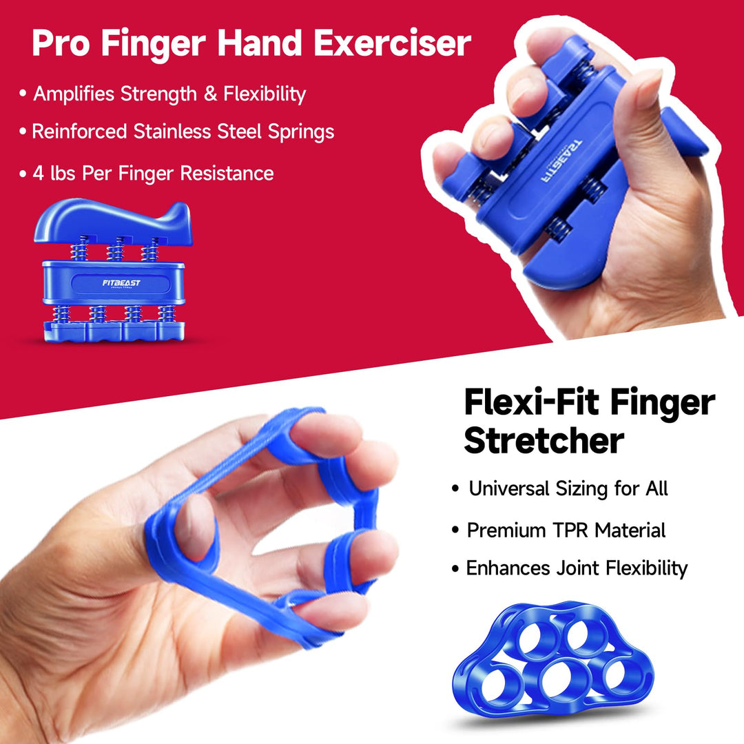 FitBeast hand grip strengthener promoting rehabilitation exercises to enhance dexterity for those recovering from injuries.