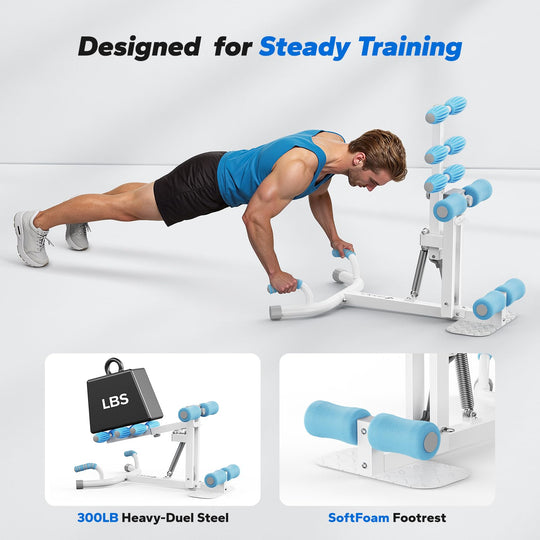 MERACH Deep Squat Machine for Women, Adjustable Glutes Trainer Machine, Core &amp; Leg Exercise, Push Up Workout Equipment at Home Gym(Blue) - Dreamchaser Headquarters