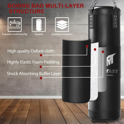 Mesetast Punching Bag for Adults, 4ft Heavy Boxing Bag Set with 12 OZ Gloves for MMA Karate Kickboxing Boxing - Unfilled - Dreamchaser Headquarters
