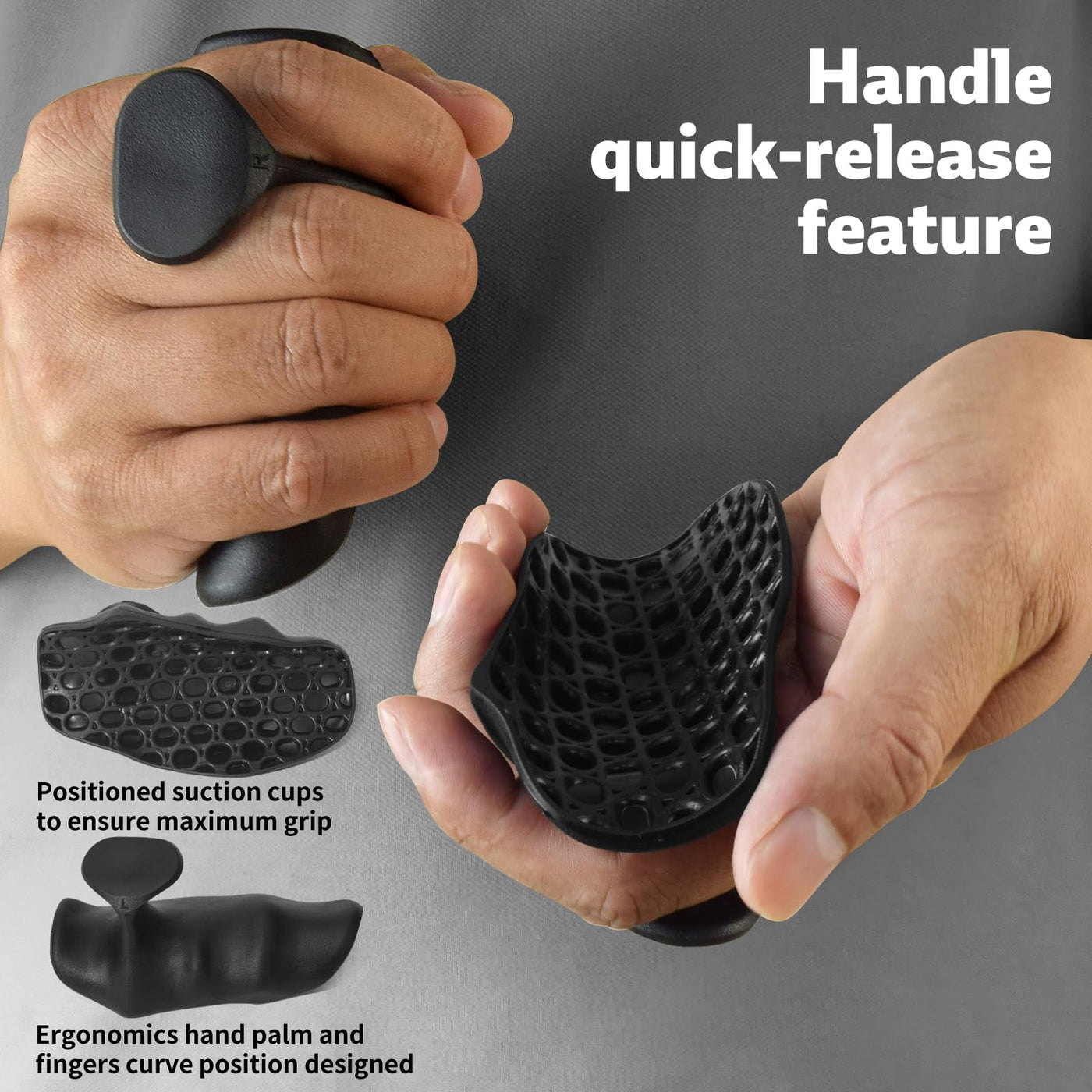 Close-up of Original Weight Lifting Grips showing fingerless design and flexibility for enhanced comfort in workouts.