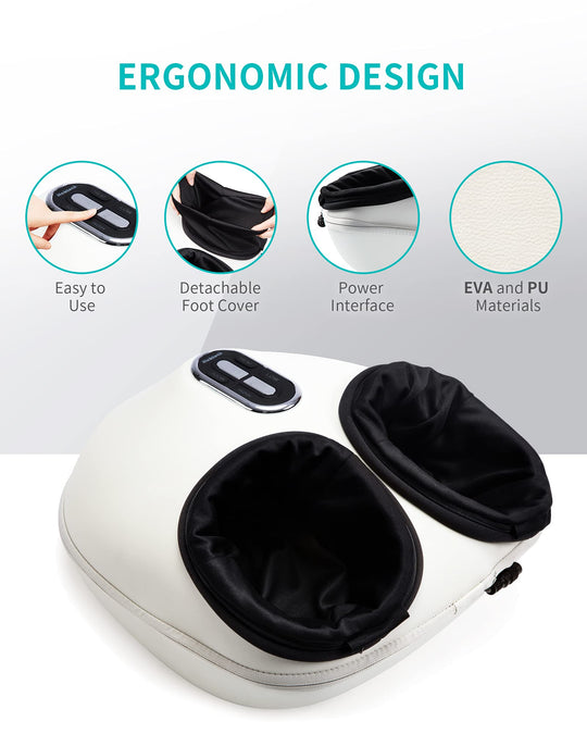 Illustration showcasing the deep kneading technique of the Nekteck Foot Massager for optimal foot wellness.
