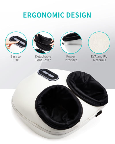 Illustration showcasing the deep kneading technique of the Nekteck Foot Massager for optimal foot wellness.