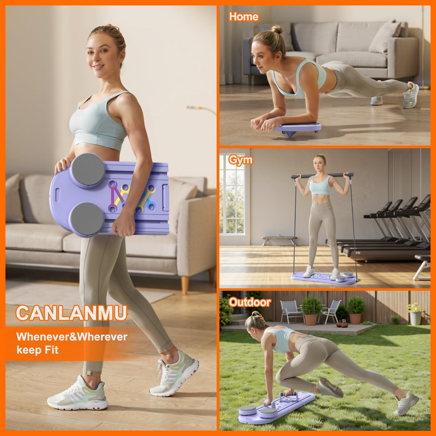 Portable and foldable Pilates equipment - an essential multifunctional ab board for fitness enthusiasts.