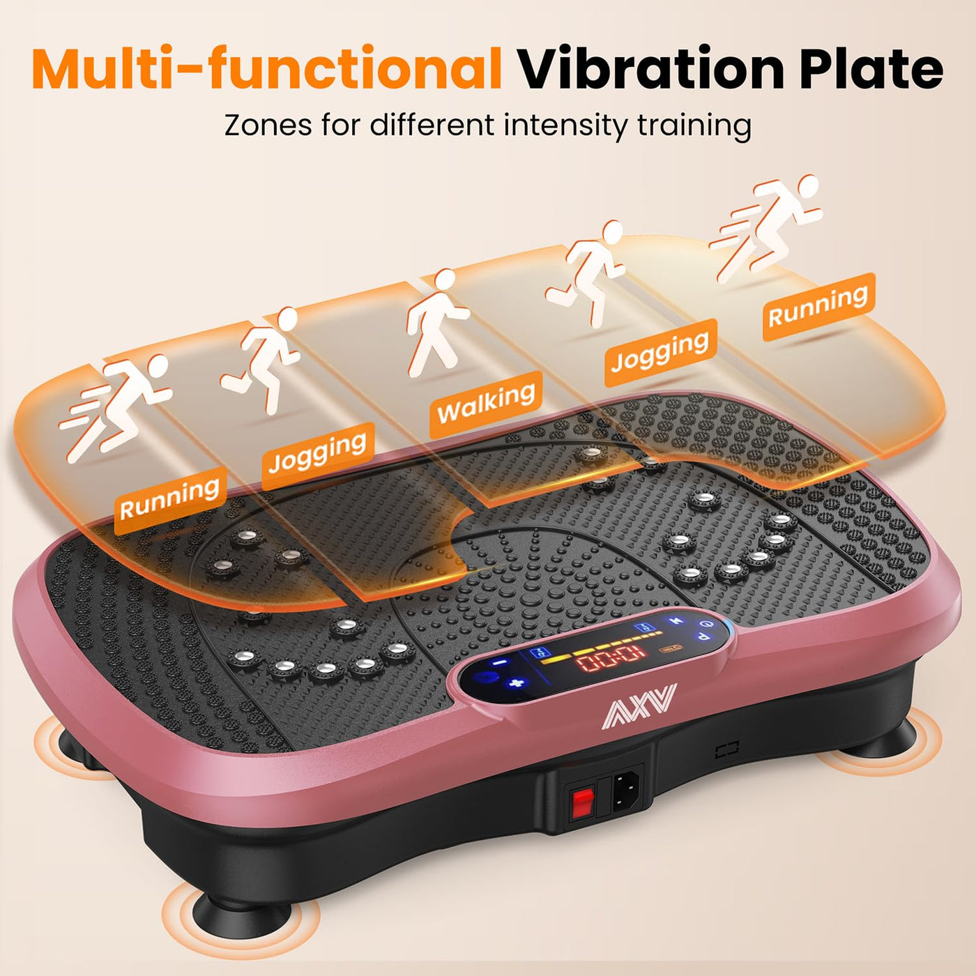 AXV Weight Loss Vibrating Platform - Full Body Shaker Exercise Machine with Remote, Bands & BT Speaker - Dreamchaser Headquarters