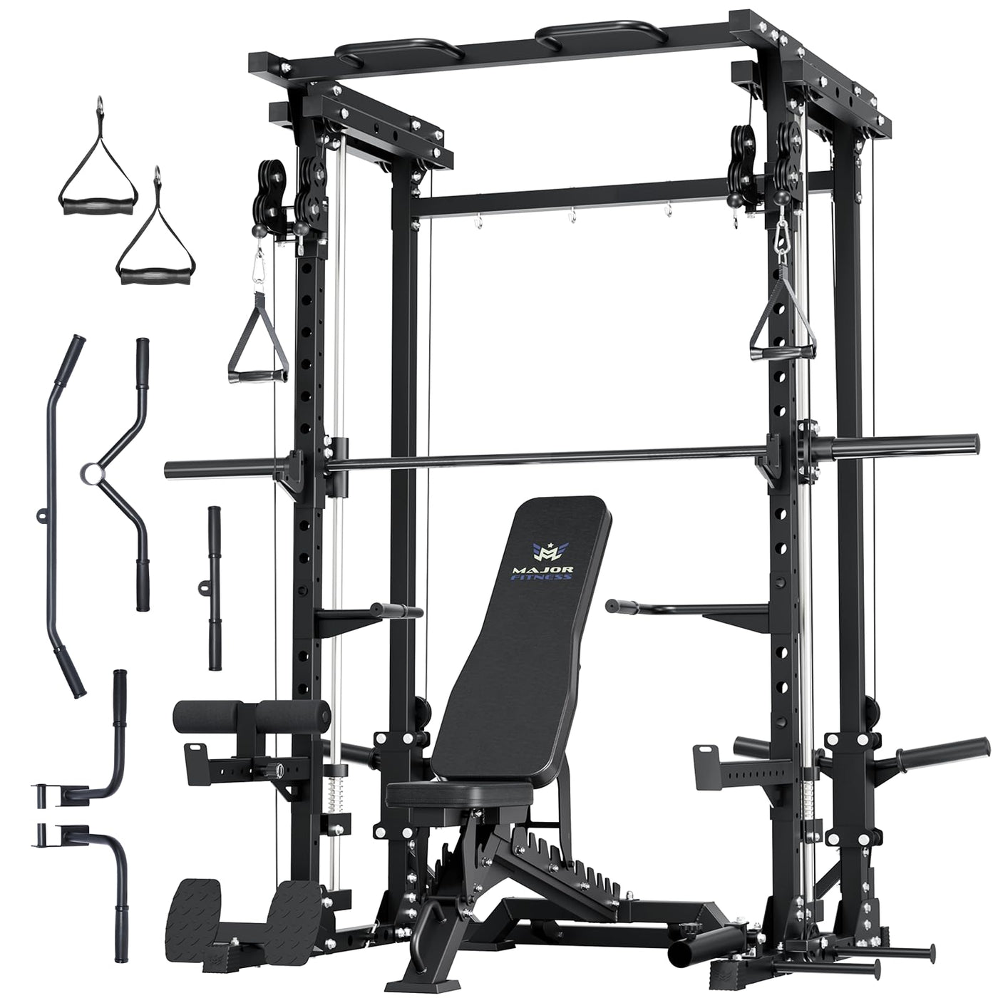 Major Fitness Drone3 Machine – All-in-One Home Gym Squat Rack with Weight Bar, Cable Crossover Machine - Dreamchaser Headquarters