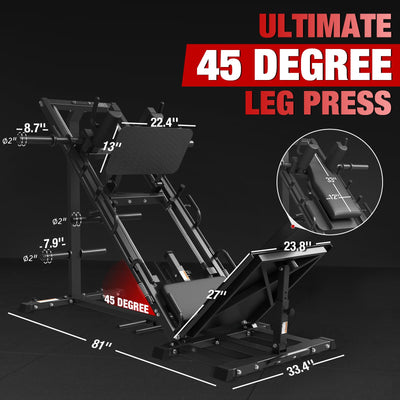 GMWD Leg Press Hack Squat Machine Combo, Leg Press Machine with Linear Bearing, Lower Body with Weight Storage for Quads, Hamstring, Glutes, Home Gym Exercise Equipment - Dreamchaser Headquarters