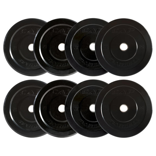 CAP Olympic Bumper Plate Weight Set 100–370LB for Home Gyms