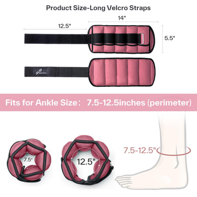 Sportneer Adjustable Weighted Ankle Weights Set 1 Pair 2 4 6 8 10 Lbs Leg Weight Straps for Women Men for Gym,Fitness, Workout,Walking, Jogging,1-5 lbs for Each Ankle, 1 Pair 2-10 lbs (Black) - Dreamchaser Headquarters