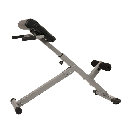 Sunny Health &amp; Fitness 45-Degree Hyperextension Roman Chair with Adjustable Height and Back, Glute, Hamstring, and Ab Workouts Foldable Sit Up Gym Bench for Home, Gray - SF-BH6629 - Dreamchaser Headquarters