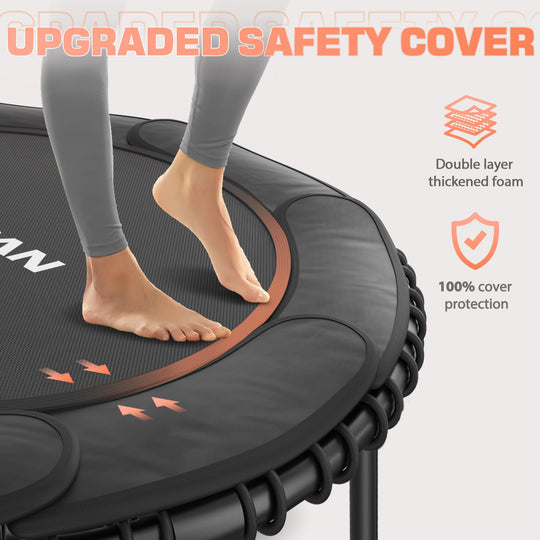 BCAN 40" Fitness Trampoline With Handle - Adjustable Foam, 450 LBS Capacity, Portable &amp; Quiet - Green - Dreamchaser Headquarters