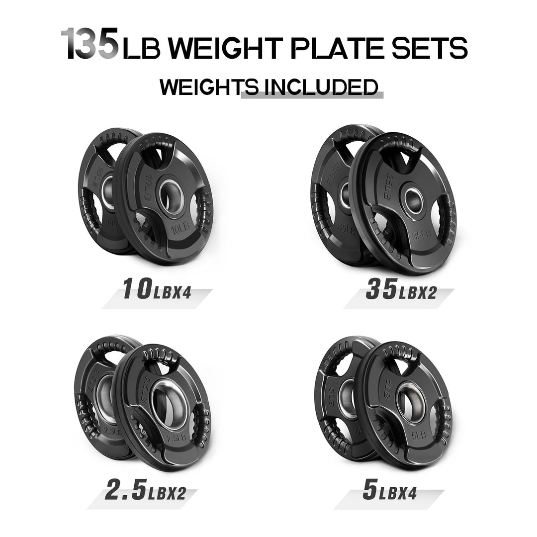 RitFit Rubber Grip Weight Plates – Olympic Plates for Safer, Stronger Barbell Training at Home - Dreamchaser Headquarters