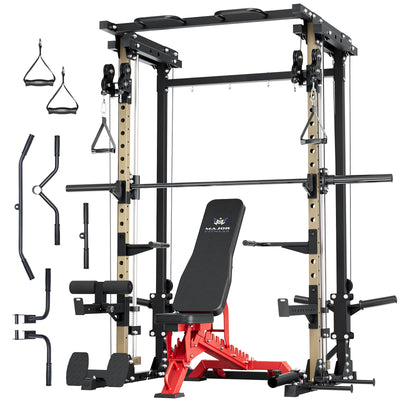 Major Fitness Drone3 Machine – All-in-One Home Gym Squat Rack with Weight Bar, Cable Crossover Machine - Dreamchaser Headquarters