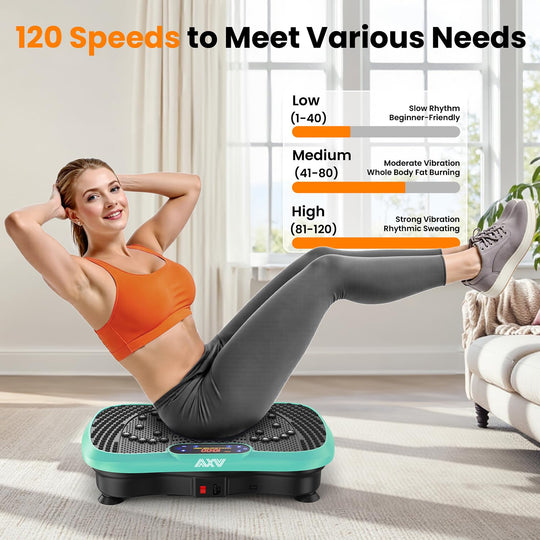 AXV Weight Loss Vibrating Platform - Full Body Shaker Exercise Machine with Remote, Bands &amp; BT Speaker - Dreamchaser Headquarters
