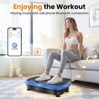 Variety of exercises on AXV Vibration Plate promoting weight loss and muscle activation effectively.
