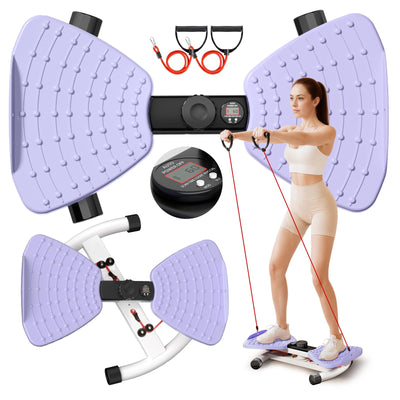 RENRUI Waist Twisting Machine Fitness Tool, Ab Twister Board with the Smart LED Digital Monitor, 300lbs Capacity & 20dB Ultra-Quiet, Anti-Slip Home Gym Workout Equipment for Women (Pink)