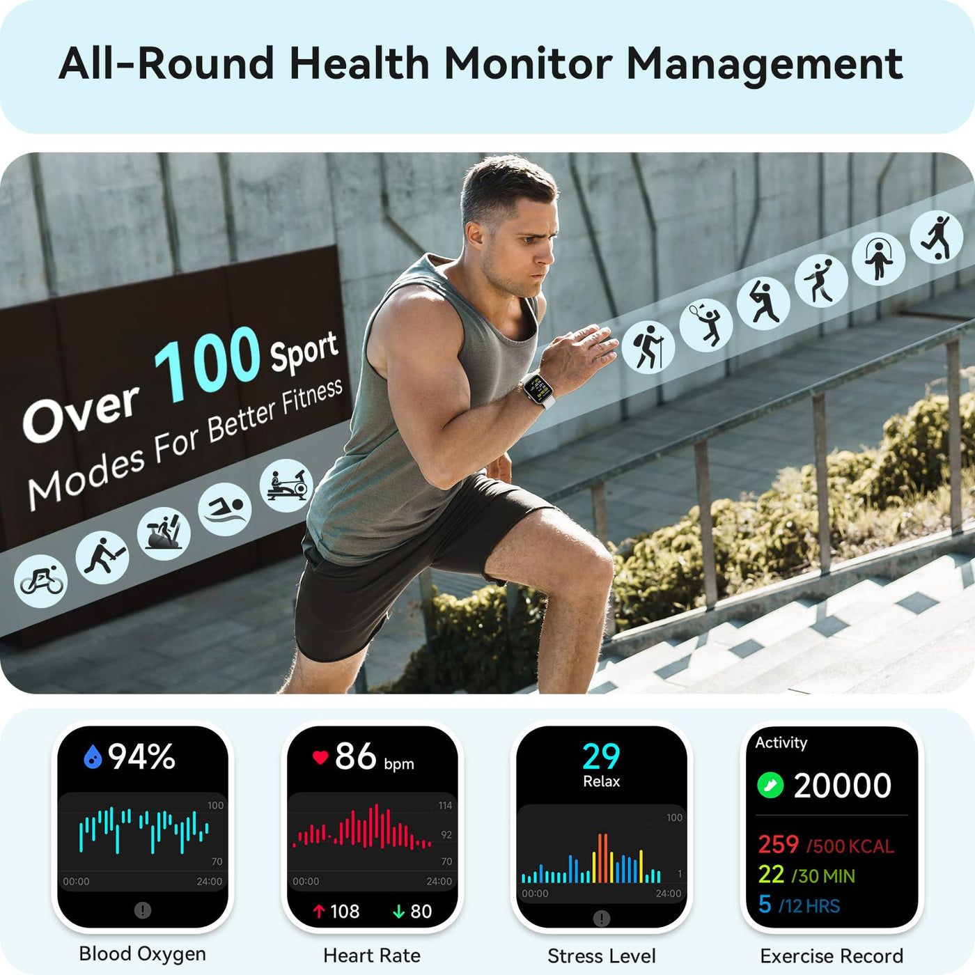 Smart Watch for Women Men, Smartwatch for iPhone & Android Bluetooth (Answer/Call) Built-in Alexa, 1.91" HD Fitness Tracker with 105+ Sport Modes, IP68 Waterproof, Sleep/Heart Rate/SpO2/Stress Monitor - Dreamchaser Headquarters