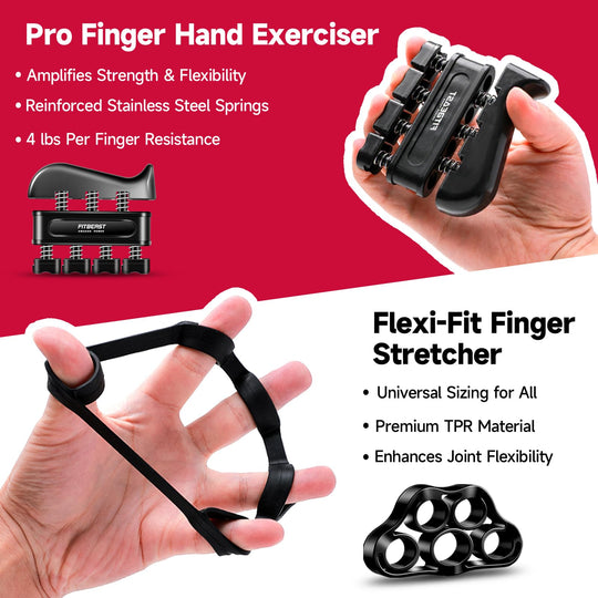 FitBeast hand grip strengthener showcased in a portable design, making it easy to take anywhere for consistent grip training.