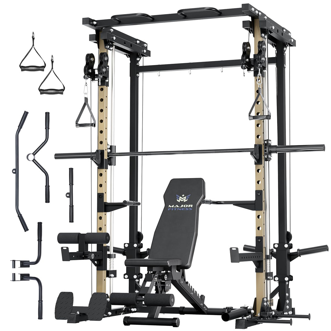 Major Fitness Drone3 Machine – All-in-One Home Gym Squat Rack with Weight Bar, Cable Crossover Machine - Dreamchaser Headquarters