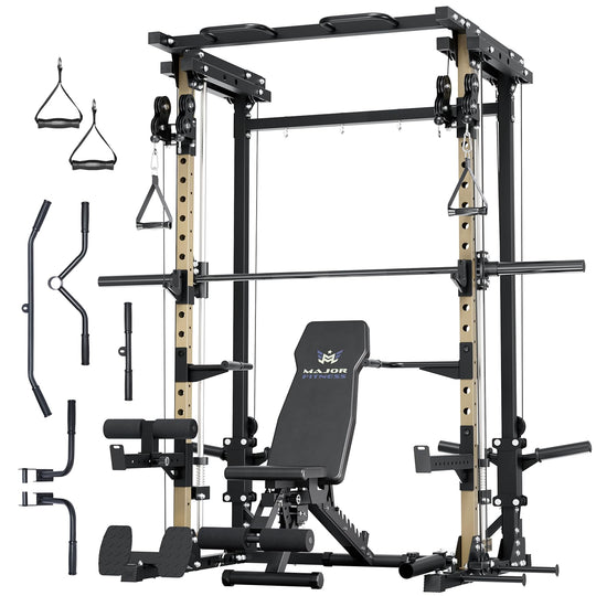 Major Fitness Drone3 Machine – All-in-One Home Gym Squat Rack with Weight Bar, Cable Crossover Machine - Dreamchaser Headquarters