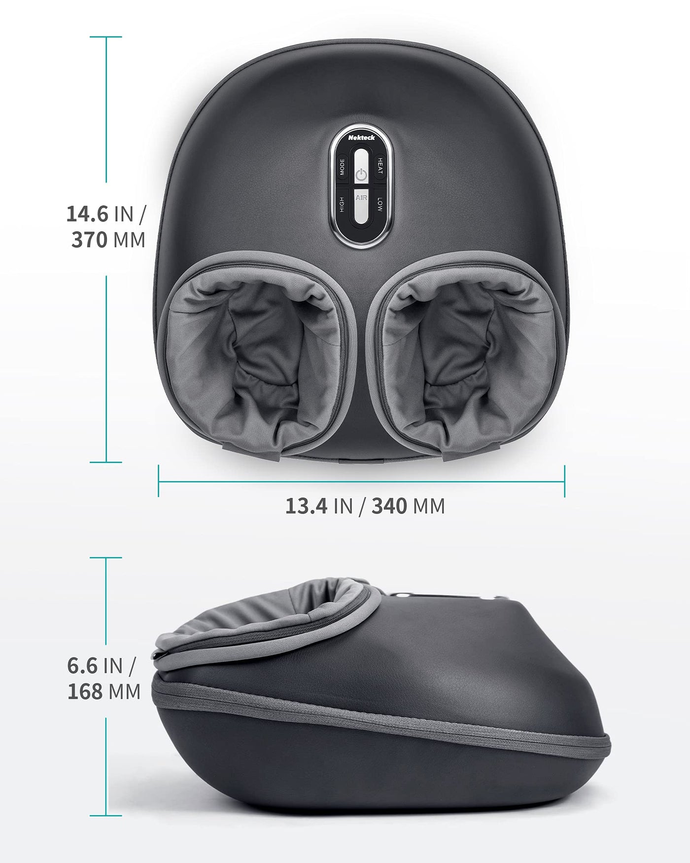 Nekteck foot massager demonstrating the heat function to enhance the deep tissue foot therapy experience.