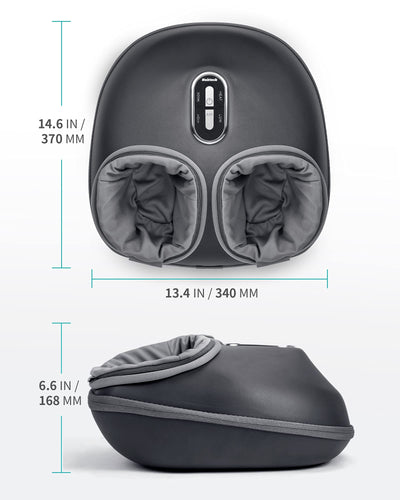 Nekteck foot massager demonstrating the heat function to enhance the deep tissue foot therapy experience.