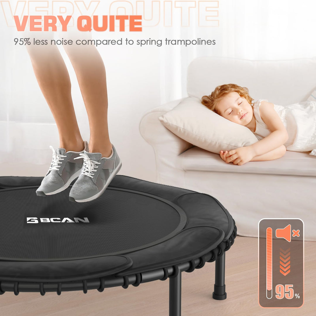 BCAN 40" Fitness Trampoline With Handle - Adjustable Foam, 450 LBS Capacity, Portable &amp; Quiet - Green - Dreamchaser Headquarters