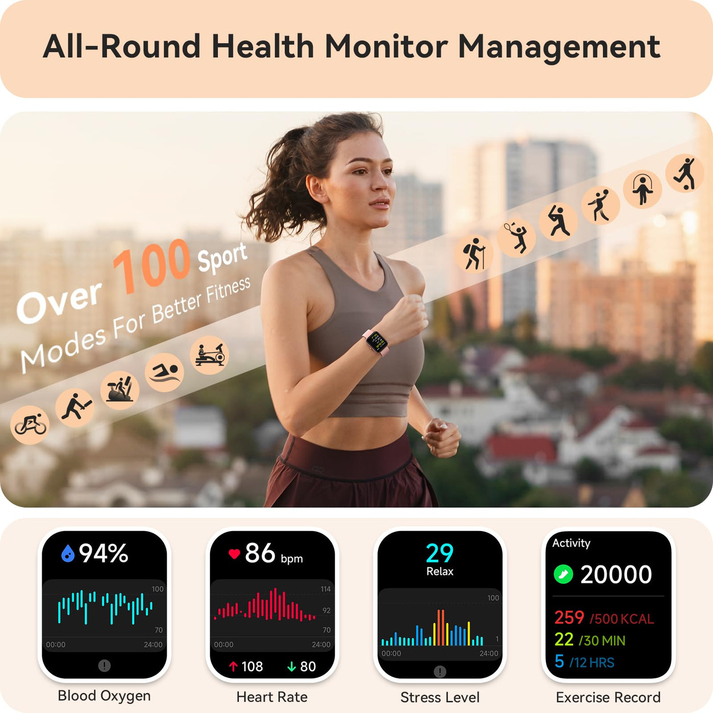 Smart Watch for Women Men, Smartwatch for iPhone & Android Bluetooth (Answer/Call) Built-in Alexa, 1.91" HD Fitness Tracker with 105+ Sport Modes, IP68 Waterproof, Sleep/Heart Rate/SpO2/Stress Monitor - Dreamchaser Headquarters