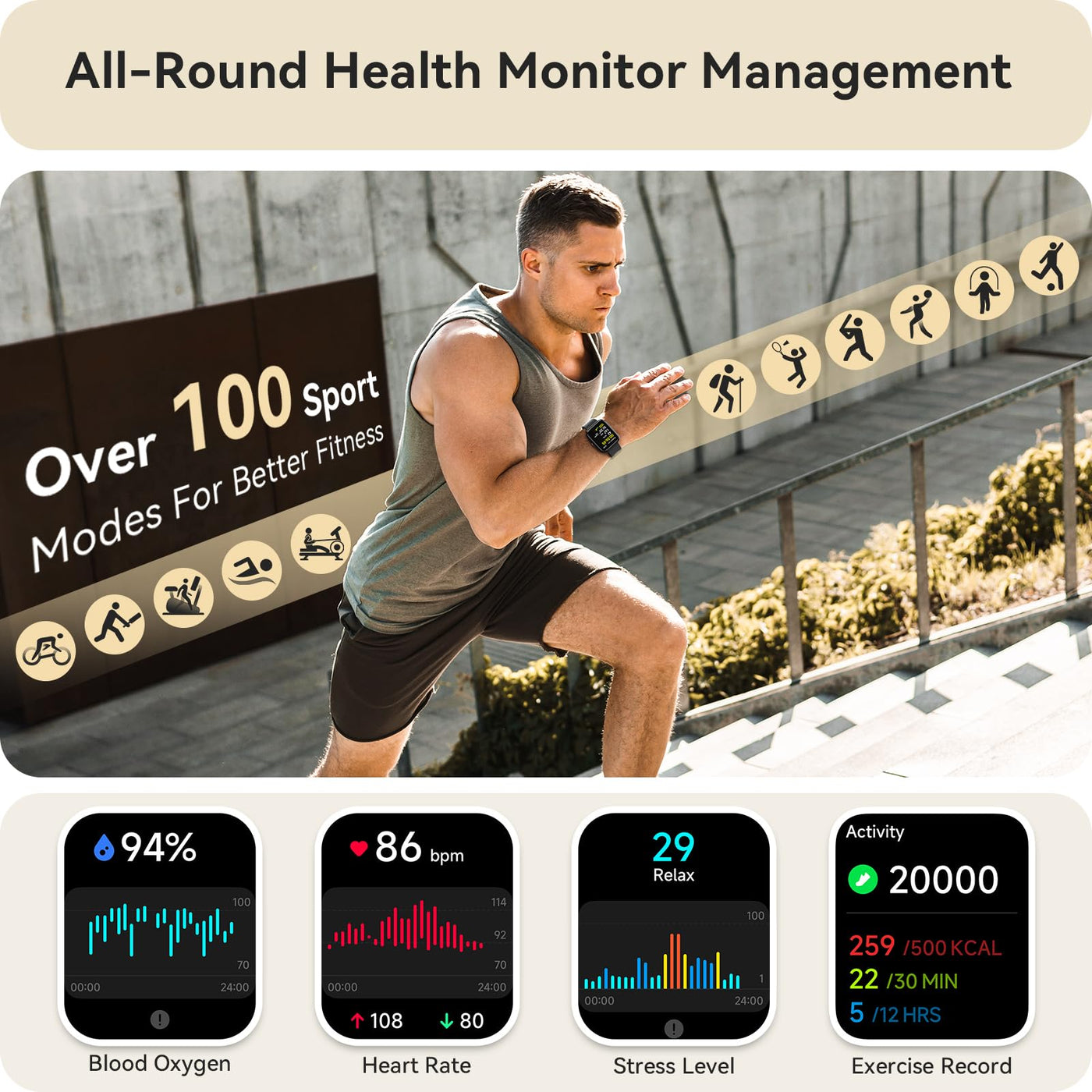Smart Watch for Women Men, Smartwatch for iPhone & Android Bluetooth (Answer/Call) Built-in Alexa, 1.91" HD Fitness Tracker with 105+ Sport Modes, IP68 Waterproof, Sleep/Heart Rate/SpO2/Stress Monitor - Dreamchaser Headquarters