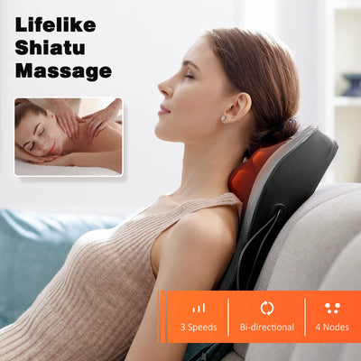 Boriwat Back Massager with Heat providing soothing massage with its deep kneading functionality.