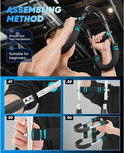 Saker Twister Arm Trainer in blue color, perfect for muscle training, serving as an adjustable arm trainer for all fitness levels.