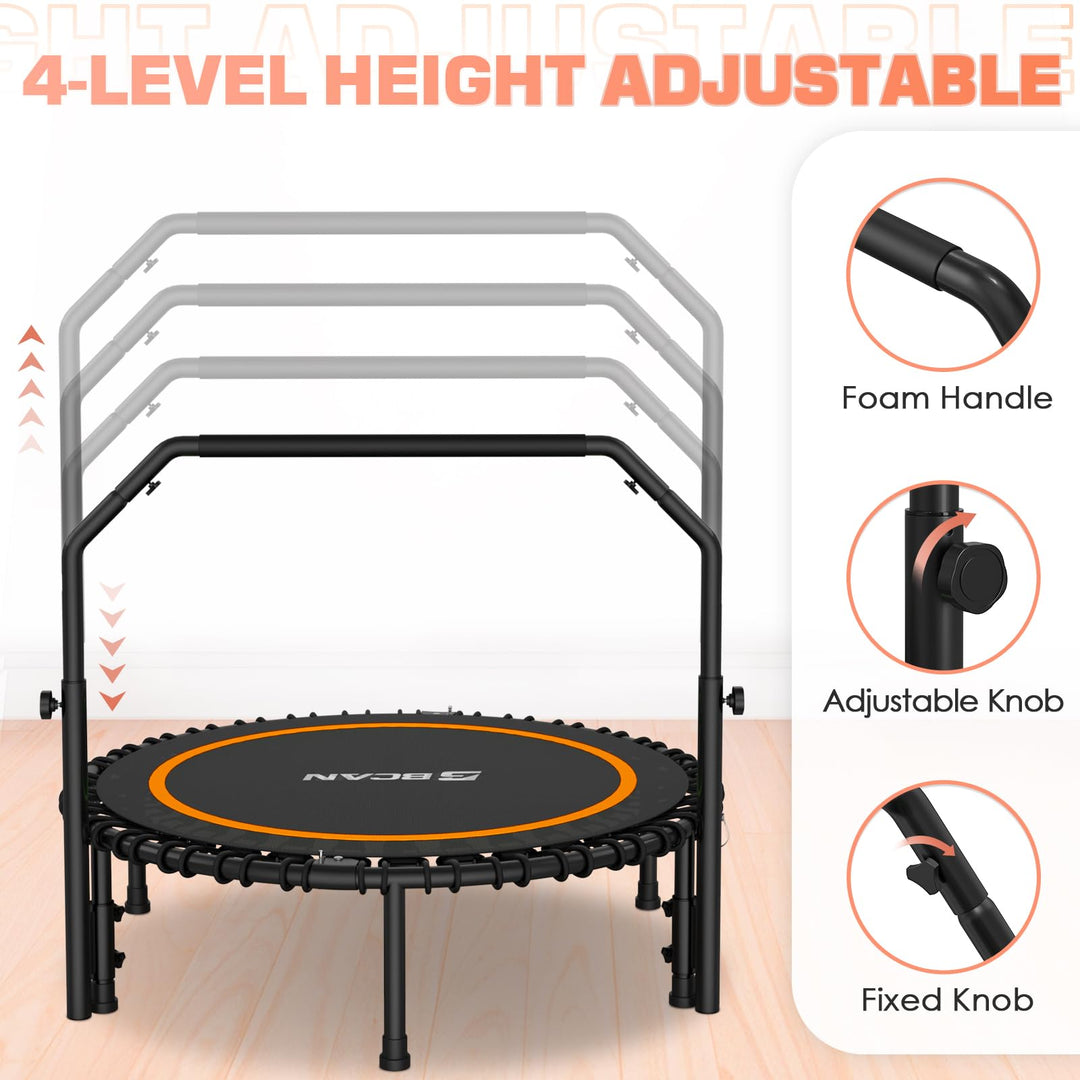 BCAN 40" Fitness Trampoline With Handle - Adjustable Foam, 450 LBS Capacity, Portable &amp; Quiet - Green - Dreamchaser Headquarters