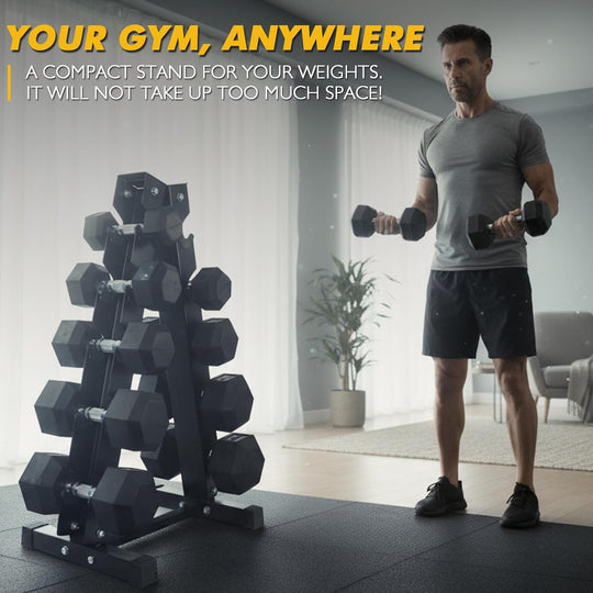 Rubber Hex Dumbbell Set for Full Body Strength Training | DreamChaserHQ