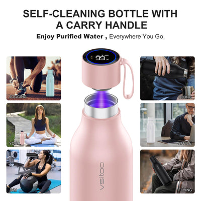 VSITOO 33 oz Smart Self-Cleaning Water Bottle,Stainless Steel Vacuum Flask,BPA-Free, One-Touch Clean,30-Day Battery, Magnetic Charging,Portable Bottle for Travel,Gym or Office,Black - Dreamchaser Headquarters