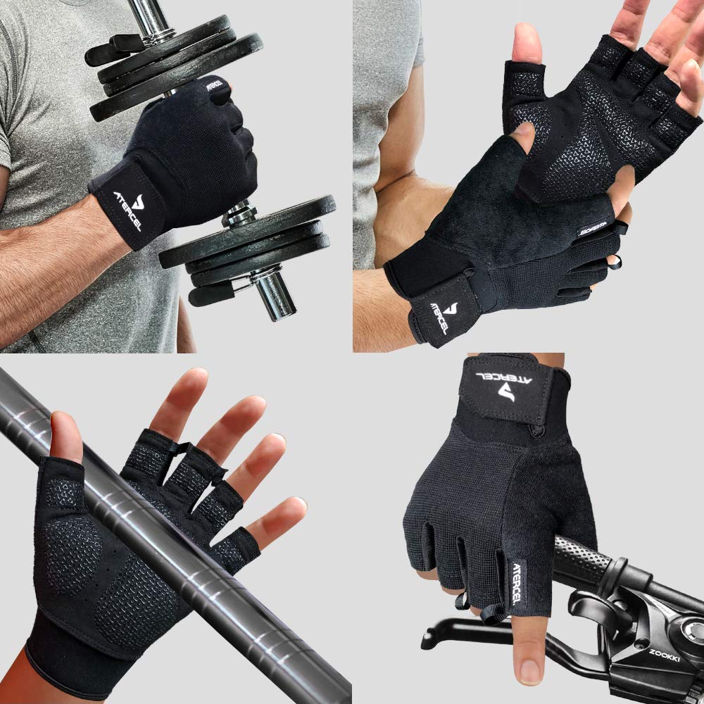 A pair of ATERCEL Workout Gloves designed for excellent grip, ideal as workout gloves for weight lifting.