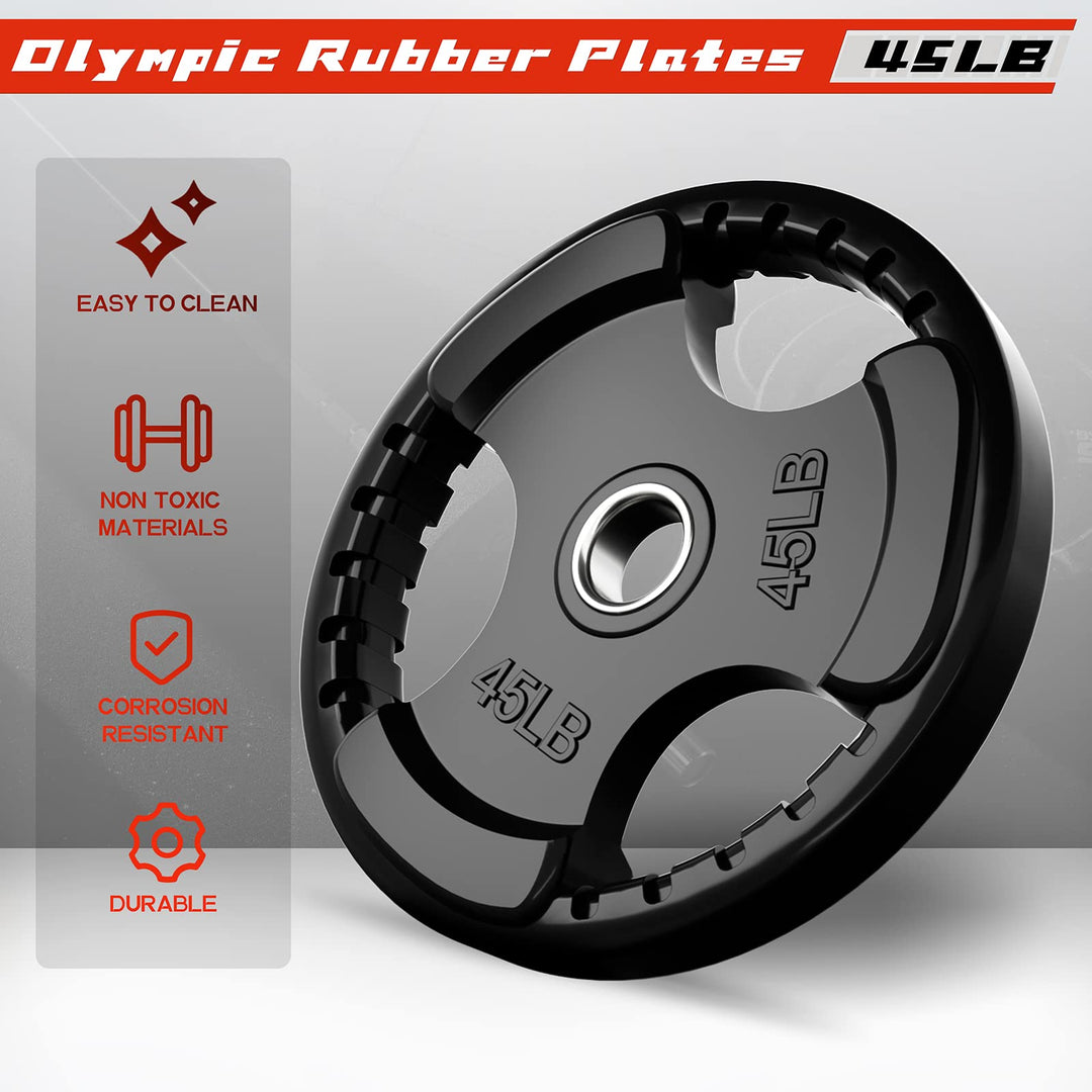 RitFit Rubber Grip Weight Plates – Olympic Plates for Safer, Stronger Barbell Training at Home - Dreamchaser Headquarters