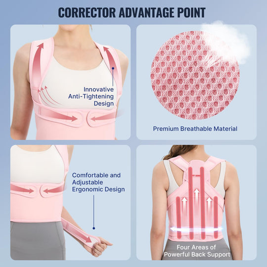 Posture Corrector For Back Pain - Fit Geno Adjustable Back Brace, Full Support &amp; Pain Relief, Breathable Design - Dreamchaser Headquarters