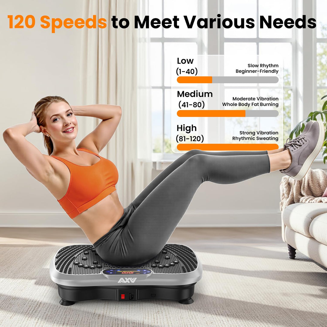 AXV Weight Loss Vibrating Platform - Full Body Shaker Exercise Machine with Remote, Bands &amp; BT Speaker - Dreamchaser Headquarters