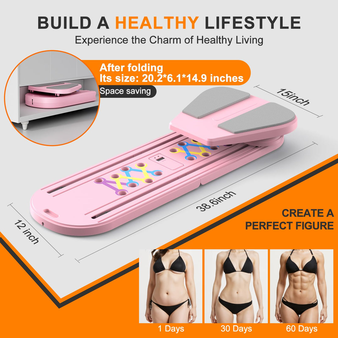 Comfortable Pilates fitness board - multifunctional ab board with knee protection and high weight capacity.